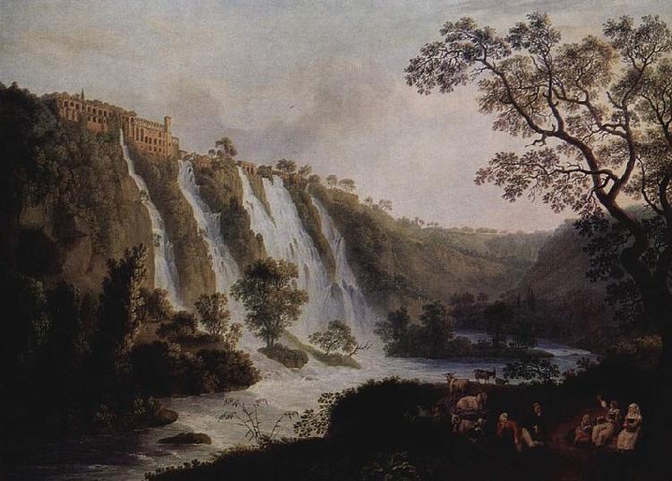 Jacob Philipp Hackert Villa des Maecenas mit den Wasserfallen in Tivoli oil painting image